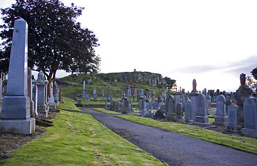 Image showing track through cemetery