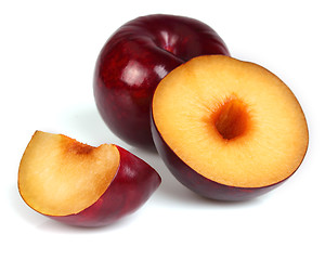 Image showing Fresh plum on a white background