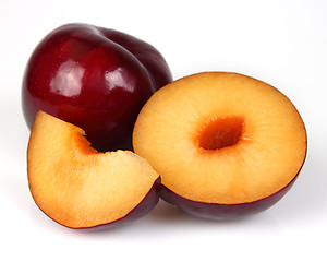 Image showing Fresh plum on a white background