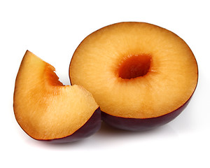 Image showing Half of plum