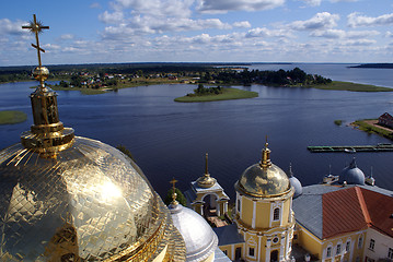 Image showing Golden cupola and monstery