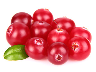 Image showing Sweet cranberry with leaves