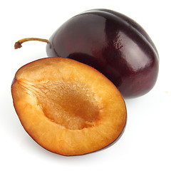 Image showing Fresh plum on a white background