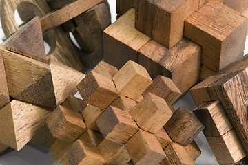 Image showing wooden 3D puzzles