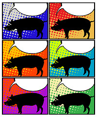 Image showing Pig in pop art 