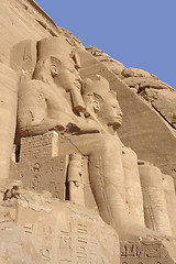 Image showing stone sculptures at Abu Simbel temples in Egypt