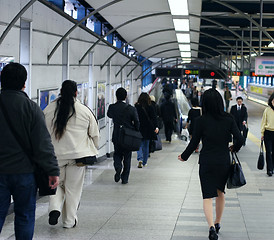 Image showing People in subway tunnel