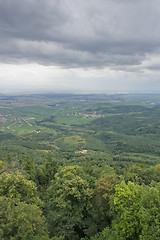 Image showing aerial view near Haut-Koenigsbourg Castle in France