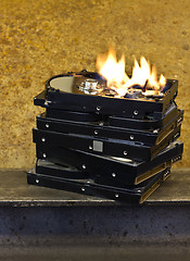 Image showing burning hard disks