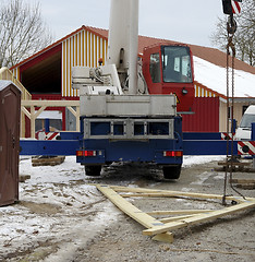 Image showing wooden house construction