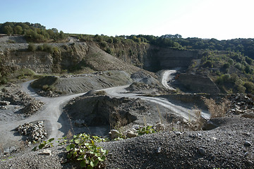 Image showing quarry scenery with roads at summer time