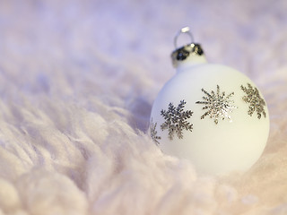 Image showing white Christmas bauble