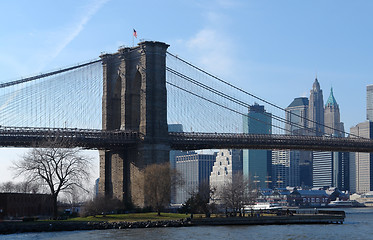 Image showing Brooklyn Bridge and New York