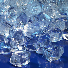 Image showing blue illuminated ice cubes