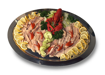 Image showing decorative seafood plate