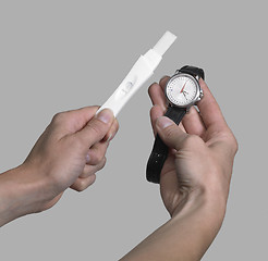 Image showing doing a pregnancy test