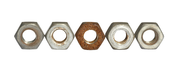 Image showing old screw nuts