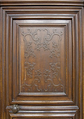 Image showing nostalgic wooden door detail