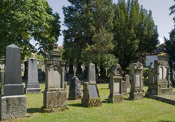 Image showing jewish graveyard in sunny ambiance