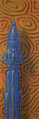 Image showing blue transparent figure in abstract back