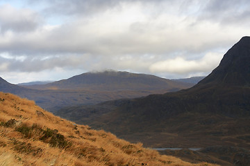 Image showing landscape near Stac Pollaidh at evening time