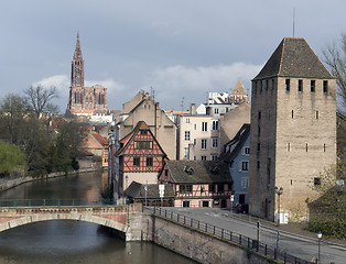 Image showing Strasbourg scenery with cathedral