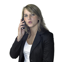 Image showing cute girl talking on the mobile phone