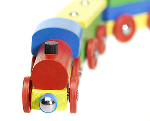 Image showing colorful wooden toy train