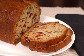 Image showing Banana cranberry nut bread