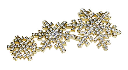 Image showing golden jewellery with diamonds