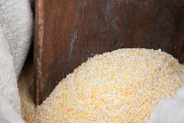 Image showing Wooden spoon and cornflour