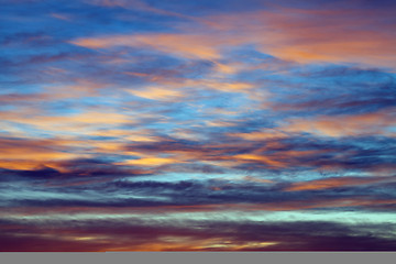 Image showing Sunset sky over the sea