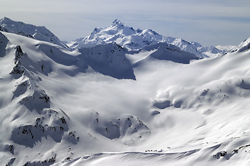 Image showing Caucasus Mountains. View from mount Elbrus.