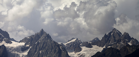 Image showing Panorama cloudy mountains