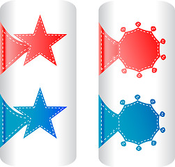 Image showing stylish colorful set of labels in the form of stars badges