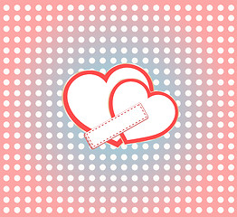 Image showing Valentine's day vector background two hearts with empty space