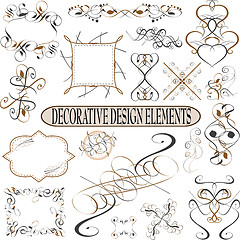 Image showing calligraphic elements vintage ornament set. Vector frame