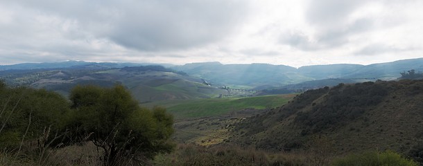 Image showing Rural landscape in Sicily, Italy, on cloudy day