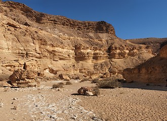 Image showing Wall of desert canyon