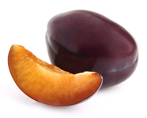 Image showing Sweet plum with slice