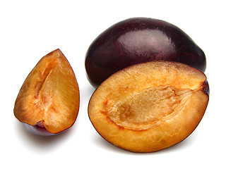 Image showing Sweet plum with slice