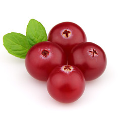 Image showing Cranberry with leaves of mint