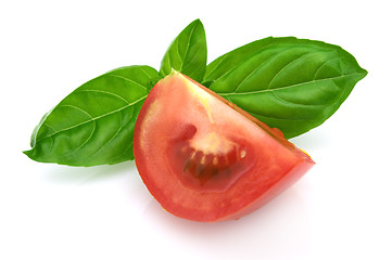 Image showing Tomato with basil