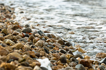 Image showing Rocks on the shore of an ocean