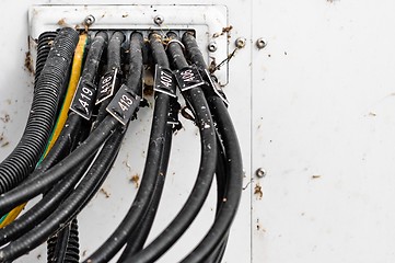 Image showing Cables of a communication tower