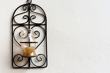 Image showing Candle holder made out of steel on white background