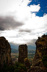 Image showing Beautiful tall mountains against blue sky