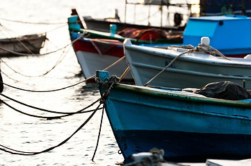 Image showing Fishing boats at the pier