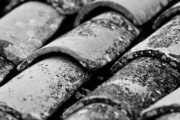 Image showing old Tiled roof closeup 