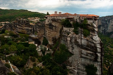 Image showing Stone building built on a mountain